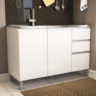 Balcão De Cozinha 3 Portas Sem Tampo York Branco
