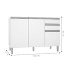 Balcão De Cozinha 3 Portas Sem Tampo York Branco