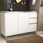 Balcão De Cozinha 3 Portas Sem Tampo York Branco