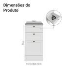 Balcão De Cozinha 40 Cm 3 Gavetas Branco Vik Madesa