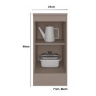 Balcão De Cozinha 41cm 1 Porta Com Tampo Unna  Fumê