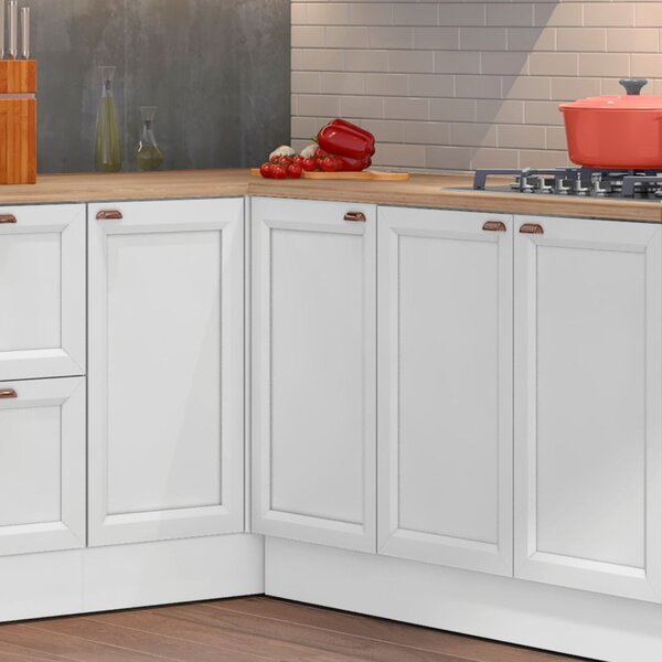 Balcão De Cozinha 41cm 1 Porta Com Tampo Unna Yescasa Branco