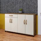 Balcão De Cozinha 4 Portas 1 Gaveta Campinas  Ipê/off White