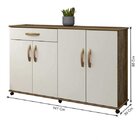 Balcão De Cozinha 4 Portas 1 Gaveta Campinas  Ipê/off White