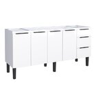Balcão De Cozinha 4 Portas 3 Gavetas 174cm Júpiter  Branco