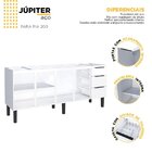 Balcão De Cozinha 4 Portas 3 Gavetas 192cm Júpiter  Branco