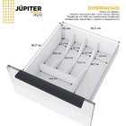 Balcão De Cozinha 4 Portas 3 Gavetas 192cm Júpiter  Branco