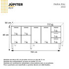 Balcão De Cozinha 4 Portas 3 Gavetas 192cm Júpiter  Branco