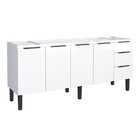 Balcão De Cozinha 4 Portas 3 Gavetas 192cm Júpiter  Branco
