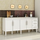 Balcão de Cozinha 4 Portas e 3 Gavetas Roma – MGM - Branco