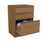 Balcão De Cozinha 600mm 3 Gavetas De Madeira Canela