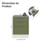 Balcão De Cozinha 60 Cm 3 Gavetas Branco/verde Vik Madesa