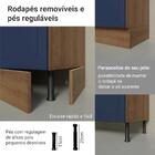 Balcão De Cozinha 60 Cm 3 Gavetas Rustic/azul Vik Madesa