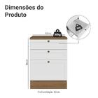 Balcão De Cozinha 60 Cm 3 Gavetas Rustic/branco Vik Madesa