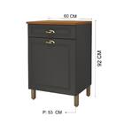 Balcão De Cozinha 60cm 1 Porta 1 Gaveta Roma Chumbo