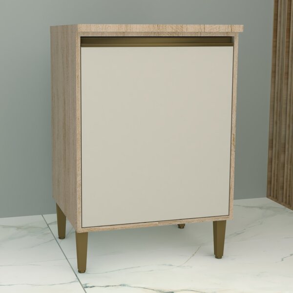 Balcão De Cozinha 60cm 1 Porta New Atena Móveis Sul Salmão/nu