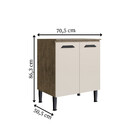 Balcão De Cozinha 70 5cm 02 Portas 1019 Genialflex - Genial D