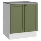 Balcão De Cozinha 70 Cm 2 Portas Branco/verde Vik Madesa