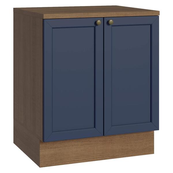 Balcão De Cozinha 70 Cm 2 Portas Rustic/azul Vik Madesa