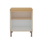 Balcão De Cozinha 70cm 2 Portas Freijo/white Laca Brilho - Ge