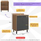 Balcão De Cozinha 70cm Para Cooktop Com Tampo E 2 Portas Hava