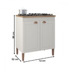 Balcão De Cozinha 72 Cm Viena 2 Portas Off White/canelato Rús