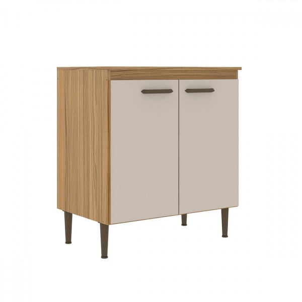 Balcão De Cozinha 80,2 Cm 2 Portas 1 Prateleira Co6202 Ipê/cr