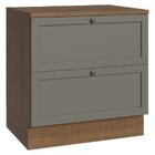 Balcão De Cozinha 80 Cm 2 Gavetas Rustic/cinza Vik Madesa