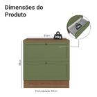 Balcão De Cozinha 80 Cm 2 Gavetas Rustic/verde Vik Madesa