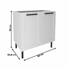 Balcão De Cozinha 80 Cm 2 Portas 1 Prateleira Cz3301 Branco -