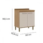 Balcão De Cozinha 80 Cm 2 Portas 1 Prateleira Ipê/cristalo -