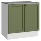 Balcão De Cozinha 80 Cm 2 Portas Branco/verde Vik Madesa