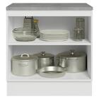 Balcão De Cozinha 80 Cm 2 Portas Branco/verde Vik Madesa