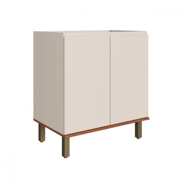 Balcão De Cozinha 80 Cm Auris 2 Portas 100% Mdf Off White/can