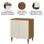 Balcão De Cozinha 80 Cm Com 2 Portas E 1 Prateleira Raiar Ata