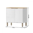 Balcão De Cozinha 80 Cm Glória 2 Portas Branco Neve - Mx Móve