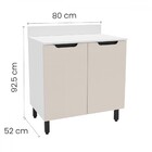 Balcão De Cozinha 80 Cm Meena 2 Portas Branco/creme - Politor