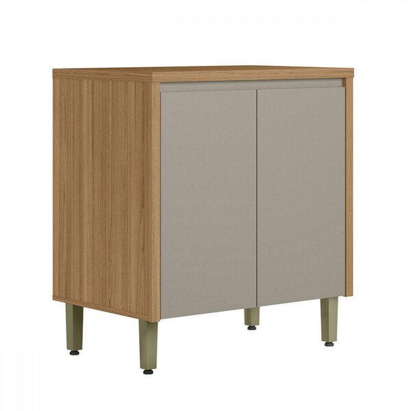 Balcão De Cozinha 80 Cm Renard 2 Portas 100% Mdf Jequitibá/gr