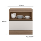 Balcão De Cozinha 80cm 1 Porta 1 Gaveta Com Tampo Etna Carval