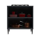 Balcao De Cozinha 80cm 2 Portas Barbara  Grafite