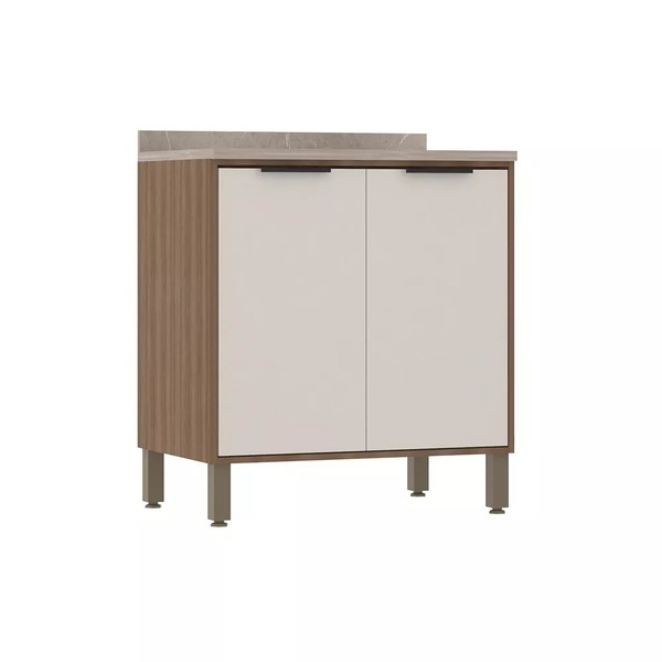 Balcão De Cozinha 80cm 2 Portas Com Tampo Aspen Luciane Móvei