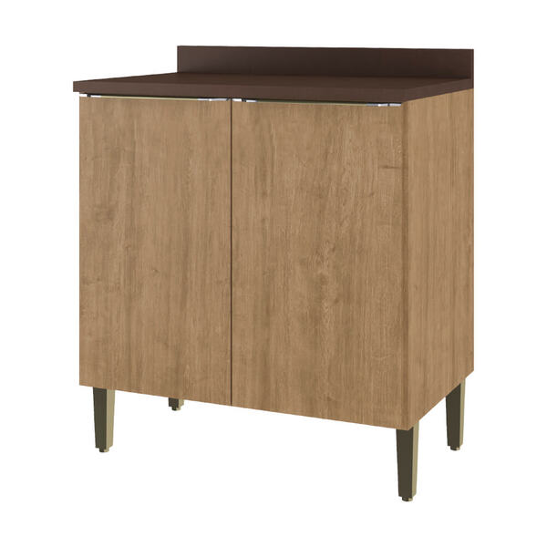 Balcão De Cozinha 80cm 2 Portas Com Tampo Dubai 2938 Casamia