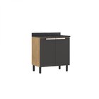 Balcão De Cozinha 80cm 2 Portas Em Mdf Com Tampo Porto Itatia