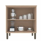 Balcao De Cozinha 80cm 2 Portas Karine  Carvalho/off White