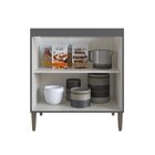 Balcão De Cozinha 80cm 2 Portas Roma  Grafite/cedro