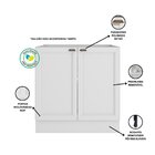 Balcão De Cozinha 80cm 2 Portas Sem Tampo Unna Yescasa Branco