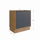 Balcão De Cozinha 80cm 2 Portas Viena  Louro Freijó/grafitto