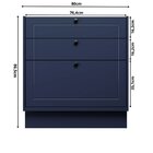Balcão De Cozinha 80cm 3 Gavetas Sevilha Azul Órion