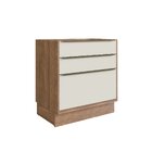Balcão De Cozinha 80cm 3 Gavetas Viena  Louro Freijó/argila