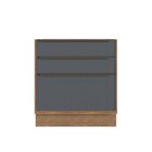 Balcão De Cozinha 80cm 3 Gavetas Viena  Louro Freijó/grafitto